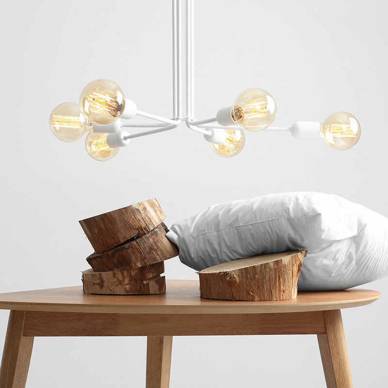 Elidge 6 - Light Sputnik Chandelier, White
