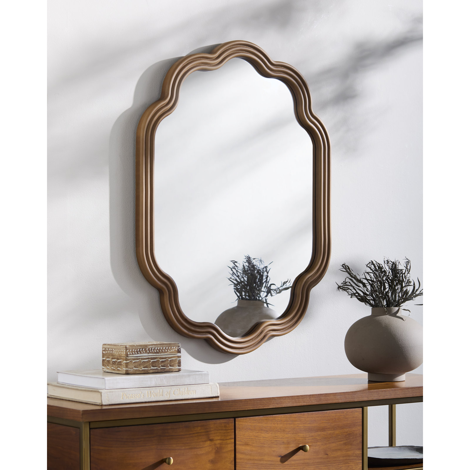 Accent Mirror, Natural Wood, 33" x 25"