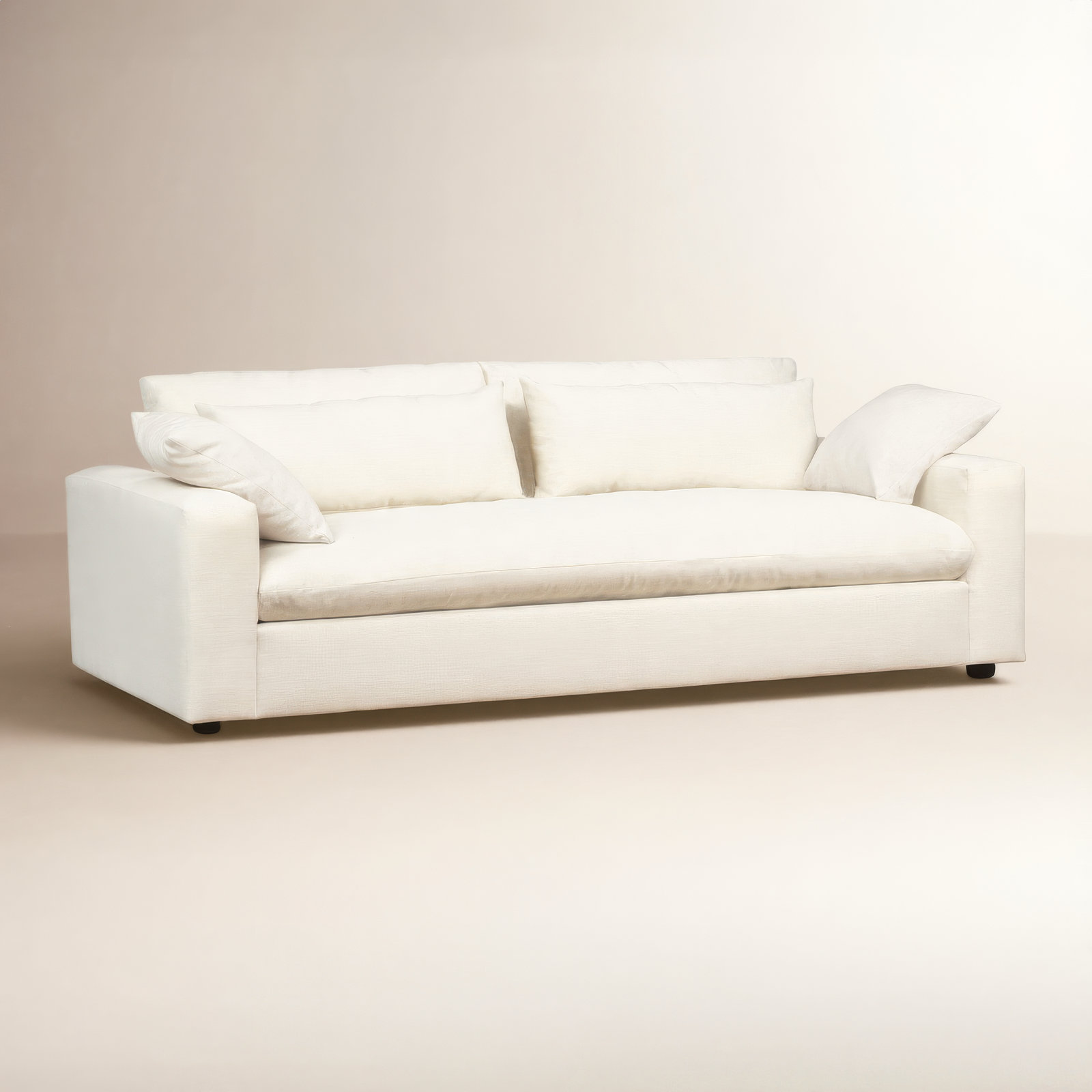 Remy 90'' Upholstered Sofa, Zuma Off White Polypropylene Linen