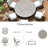  Amario Patio Round Aluminum Dining Set With Umbrella Hole And Sunbrella® Cushions For 6 Person