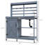 Banc de rempotage gris avec armoire et espace de rangement, bois