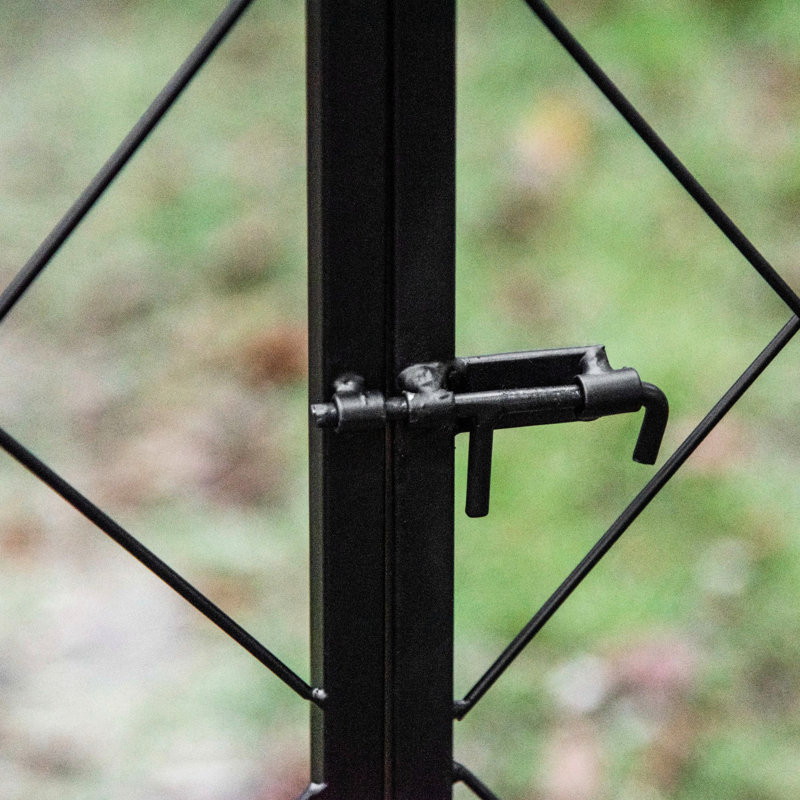Arche de jardin 85 po en métal avec barrière - treillis pour vignes grimpantes, accessoire de mariage, noir