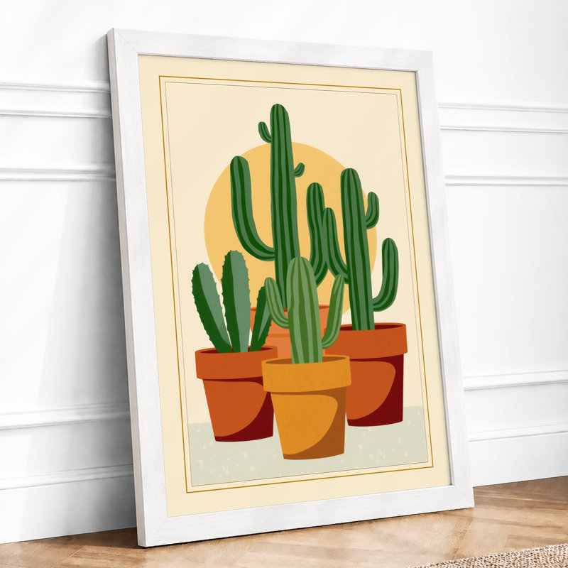Desert Trio Botanical - Framed Print, A3 - 42.0 x 29.7 cm, White