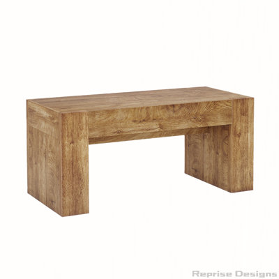 48" Farmhouse Coffee Table With Hidden Storage Drawer, Natural Wood | Gift Idea