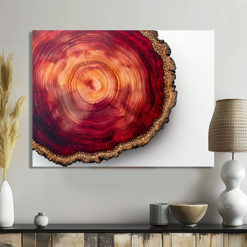 Cristaux de rubis et glissade sur bois Energy III - glissade sur bois, Toile tendue, H 16 po x l 32 po, Ne s’applique pas