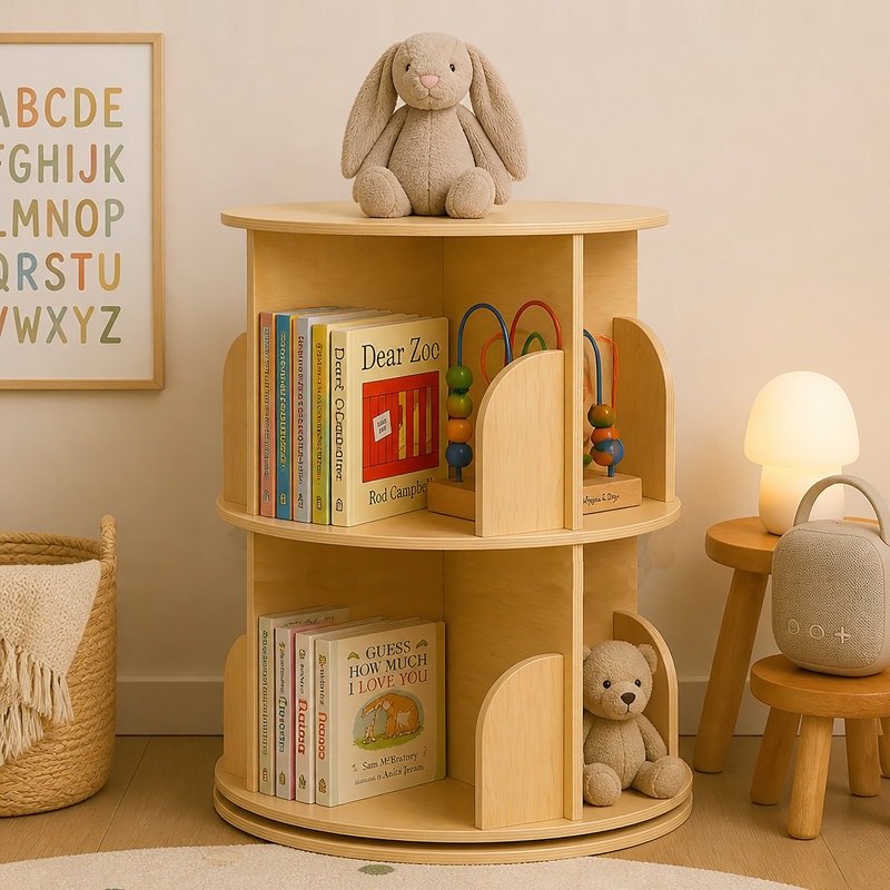 Bibliothèque rotative H25,8 "x l 19,7" à 2 niveaux