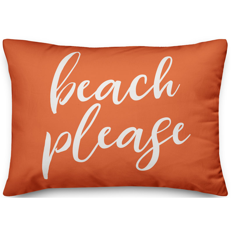 Textual Outdoor Throw Pillow, Orange