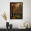«Golden Bridge Autumn», reproduction d'art encadrée «Misty River and Streetlight» pour un décor d'automne élégant-119347033-119347029
