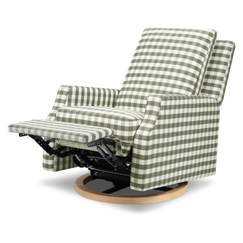 Crewe Recliner and Swivel Glider, Moss Green Gingham