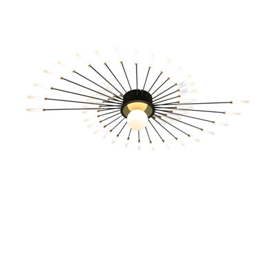 Sputnik Flush Mount Ceiling Light with 42 LED Rods, Dimmable 3000K-6500K Color Temperature Changeable, Modern Mid Century Semi Flush Mount Light Fixture for Living Room Bedroom Kitchen