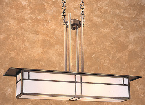 Huntington 2 - Light Pendant, Double T-bar, Bronze, White Opalescent