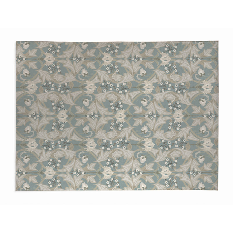 Ogee Leaf Outdoor Rug, Rectangle 4' x 6'
