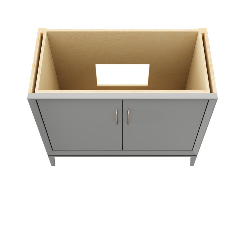 Meuble-lavabo simple 42 po Alexandra, Gris platine, Nickel satiné, 42"