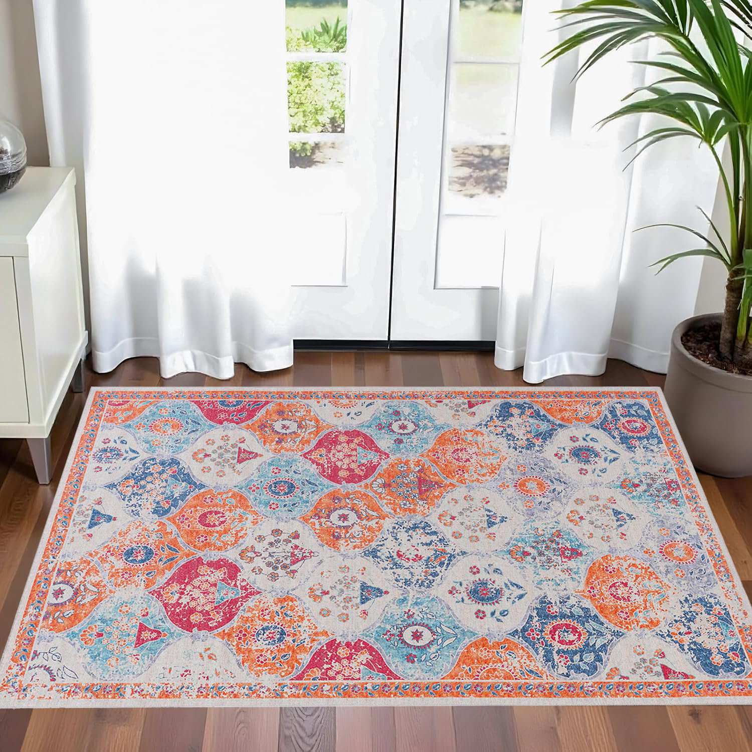 Mercer41 2ft 6in x10ft Low-Pile Area Rug - Washable Non-Slip Non ...