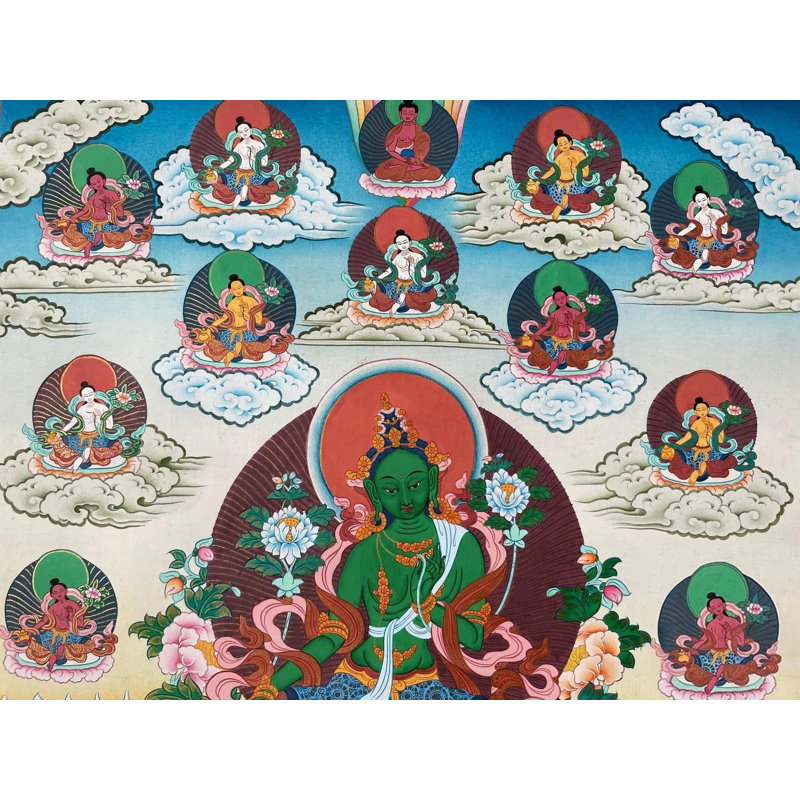 21 Tara Thangka vert (Brocadeless Thangka)