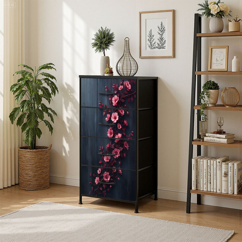 Commode 4 tiroirs avec rangement vertical