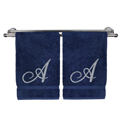 Ensemble de serviettes 2 pièces 100% coton monogramme