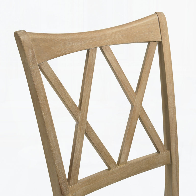 Chaises de salle à manger en bois massif à dossier croisé (ensemble de 2)