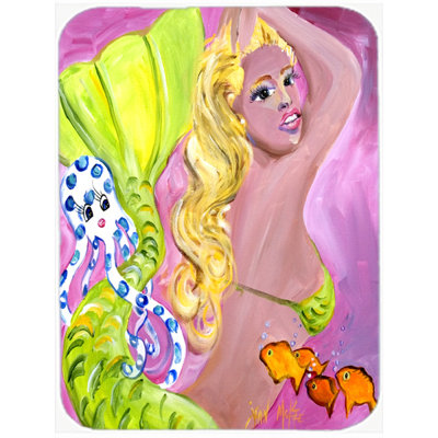 Caroline's Treasures Mermaid Glass Cutting Board
