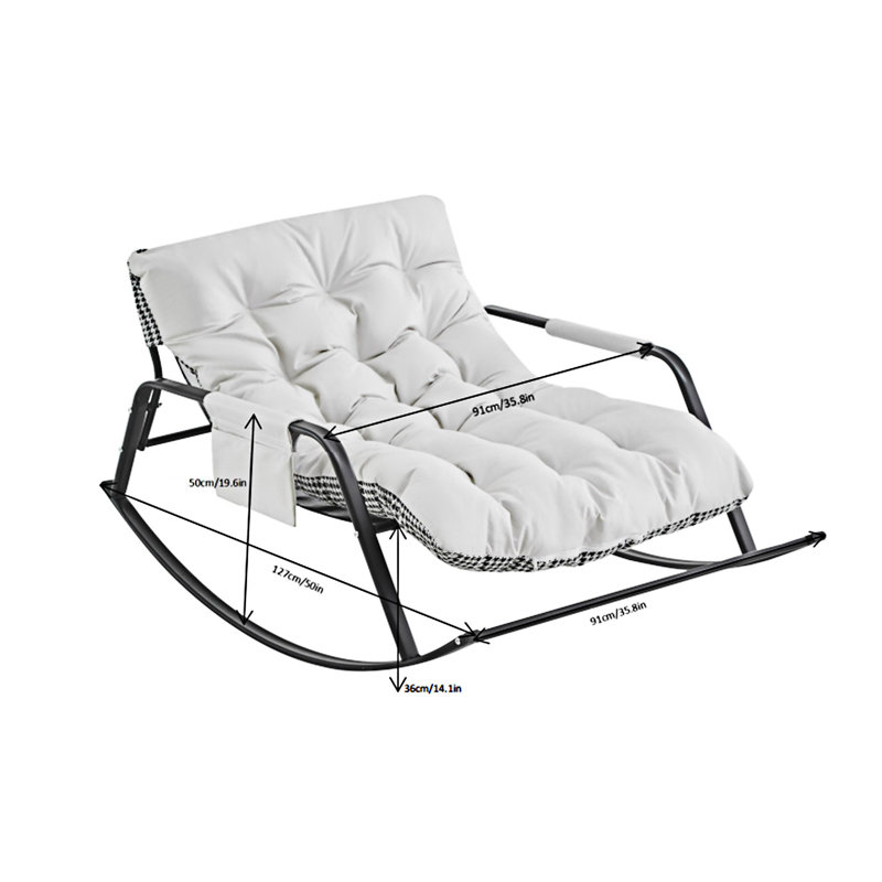 Chaise d'appoint rembourrée Rocking Chair, Blanc