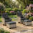 5-Piece Outdoor Swivel Glider Chair Set With Cushions, Ottomans And Side Table-615484133