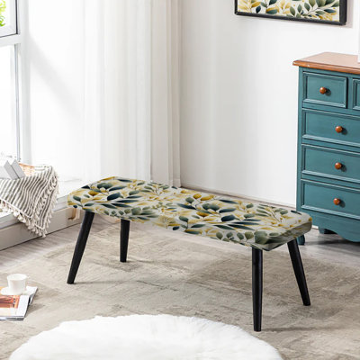 Banc rembourré floral noir Truong