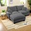 Canapé modulaire confortable en chenille avec repose-pieds mobile, canapé pour la maison moderne