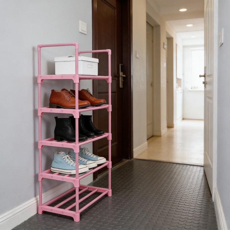 Range-chaussures à 5 niveaux pour petits espaces, étagère à chaussures empilable pour vestibule, tour de rangement robuste pour chaussures pour tout-petits et femmes