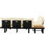 Mobilier de patio avec structure en fer et coussins résistants aux intempéries - Housses de coussin d'eau beige