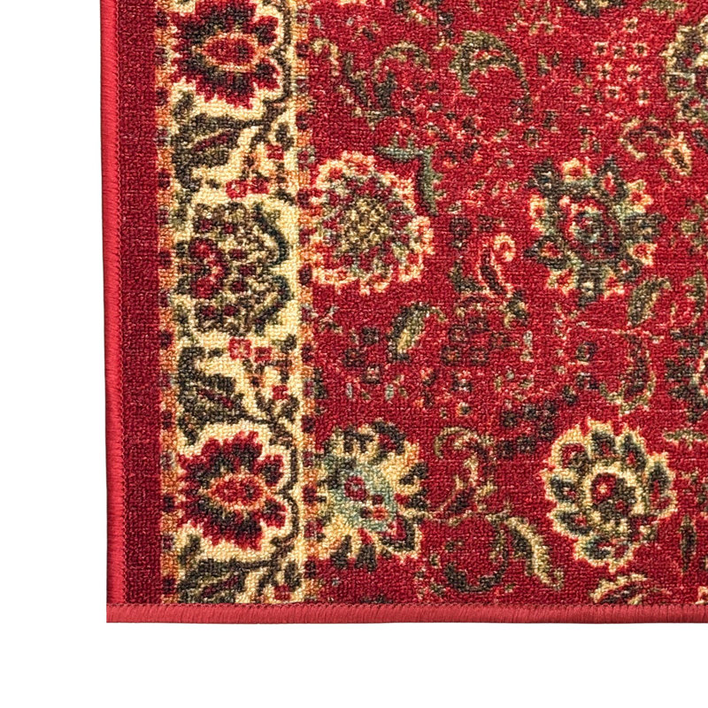Homeline Non-Slip Rubberback Oriental Indoor Runner Rug, Dark Red, Runner 2'7" x 15'