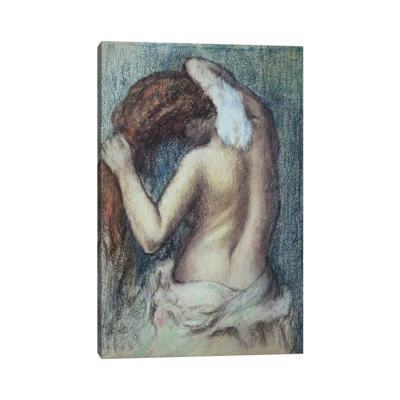 Femme A Sa Toilette, C.1895 by Edgar Degas - Wrapped Canvas Painting, 20.32 cm H x 30.48 cm W