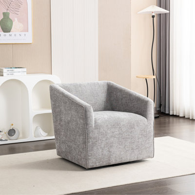 Fauteuil pivotant gris en chenille 360 pour un bureau à la maison moderne - Créez un espace élégant et relaxant