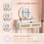 Coiffeuse en rotin naturel Iesa Boho avec miroir DEL et tabouret-1576751086