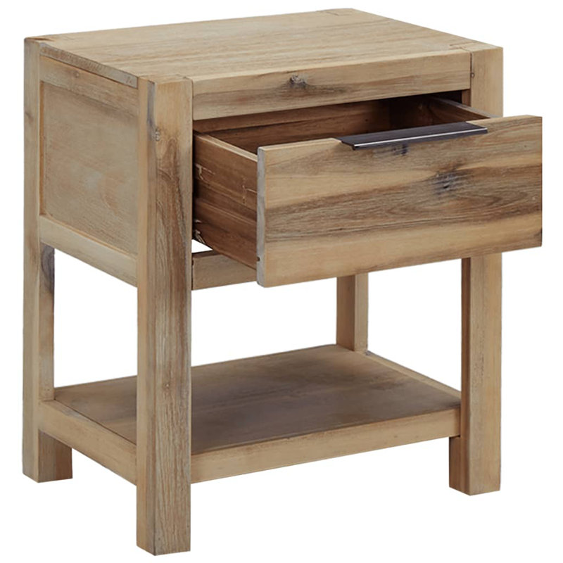 Table de chevet table de chevet avec tiroir en bois d'acacia massif