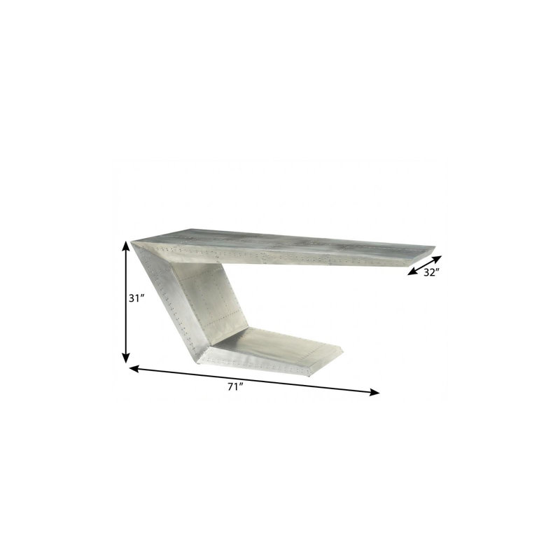 Bureau 71 po en aluminium argenté
