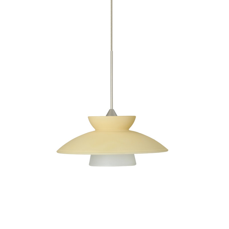 Luminaire suspendu pour dôme simple 1 lumières Trilo, Champagne, Nickel satiné, Halogène