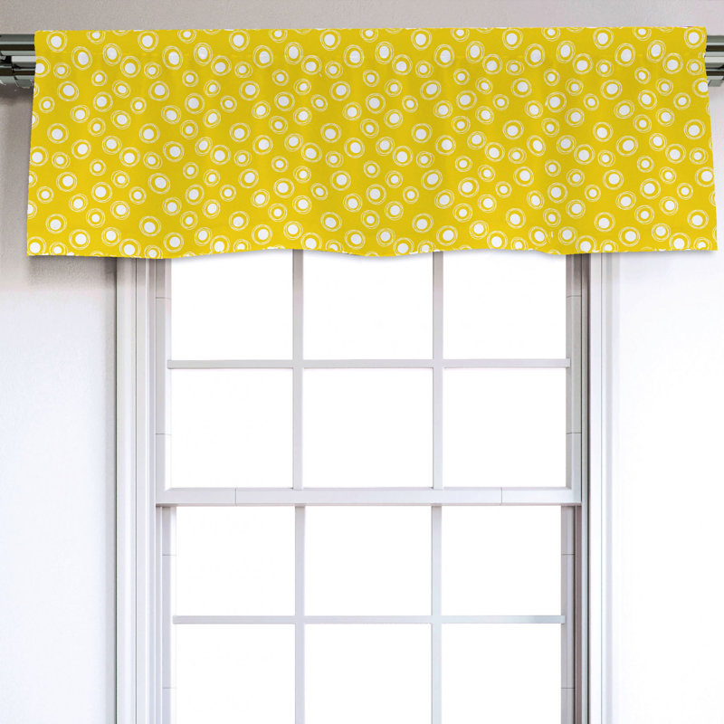 Sateen Geometric Ruffled Window Valance