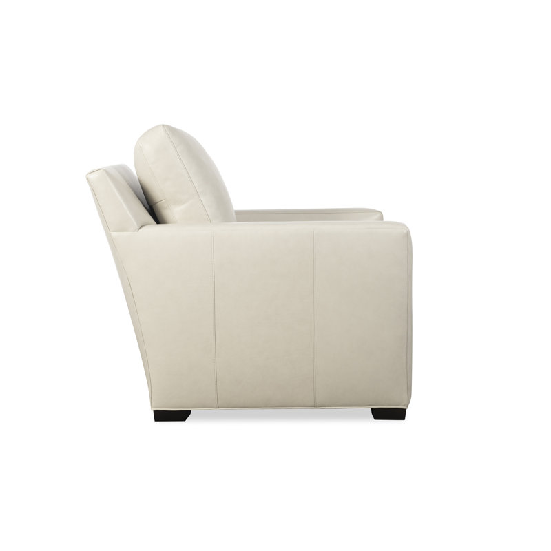 H&M Custom Upholstery Lounge Chair, Fergus Storm Leather