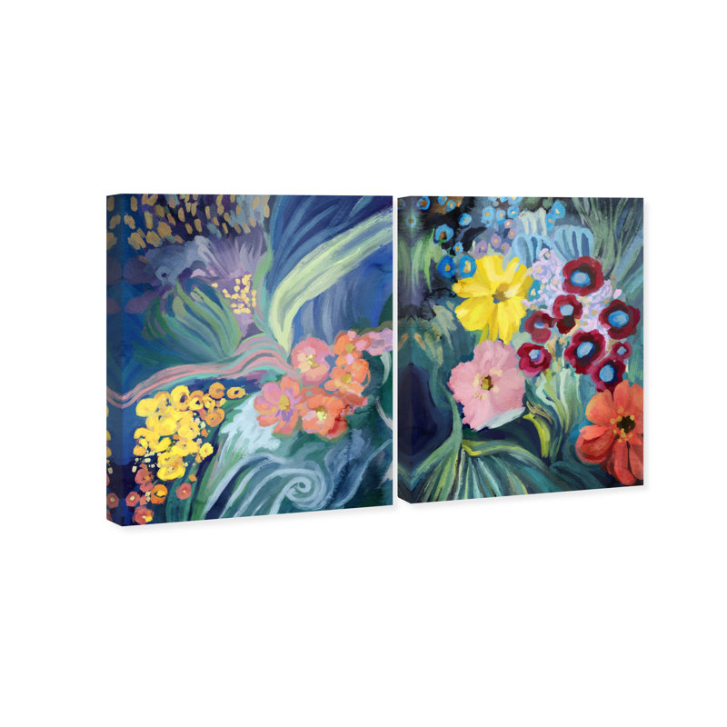 Spring Motion Set Canvas Abstract Print by Oliver Gal, Black Frame, 16 x 20, 40"H x 32"W, Gallery Wrapped