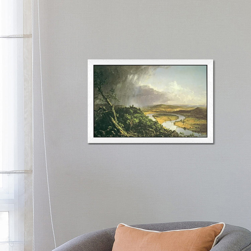 The Oxbow 1 Piece Floater Frame Painting on Canvas, 152.5 cm H x 101.5 cm W, White Floater Framed
