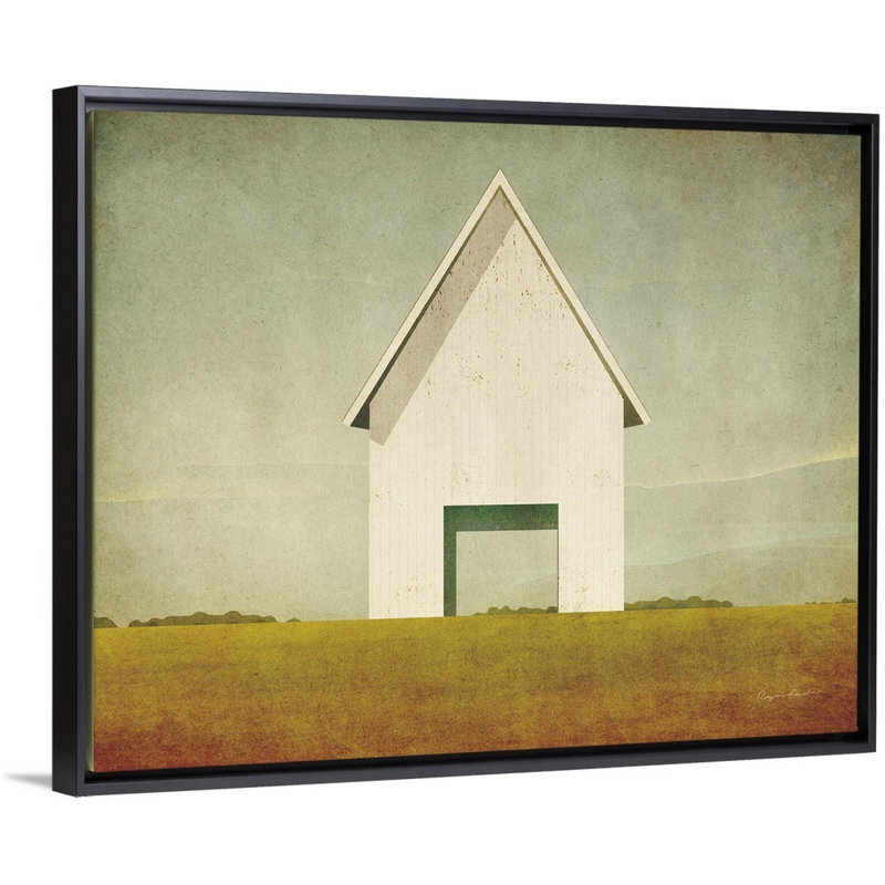 Reproduction d’art graphique sur toile, "Ohio Barn" par Mark Adlington, Cadre flottant noir, H 13 po x l 16 po x P 1,75 po