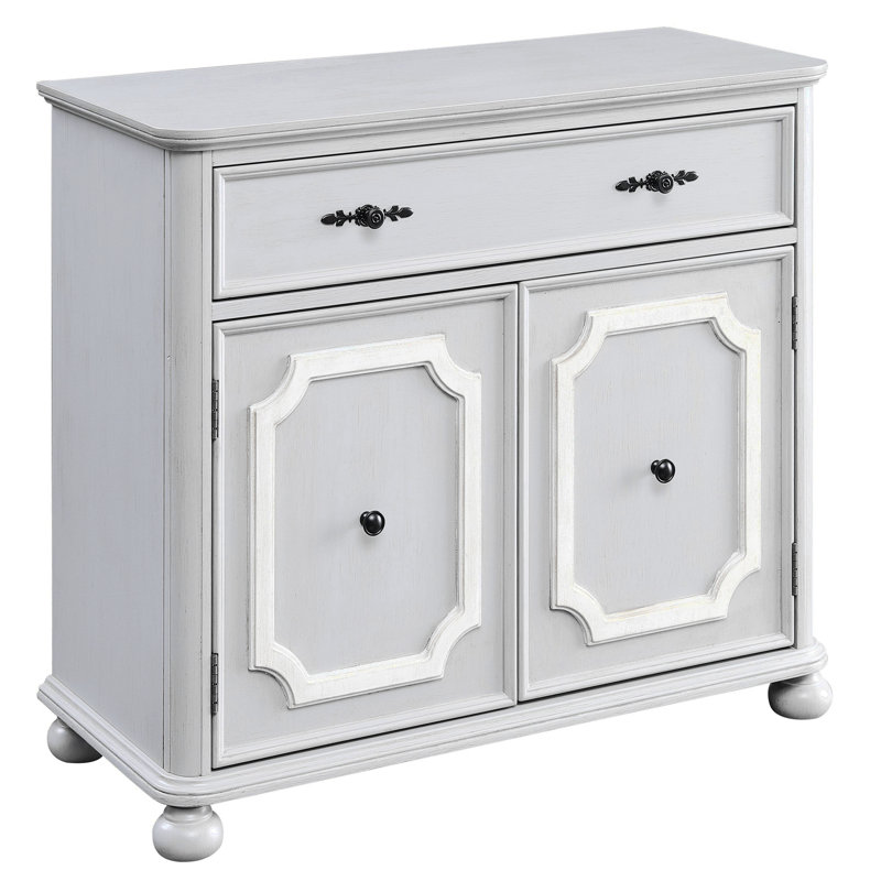 Armoire d'appoint grise 2 portes avec 1 tiroir