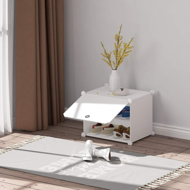 32 Pair Shoe Rack, White