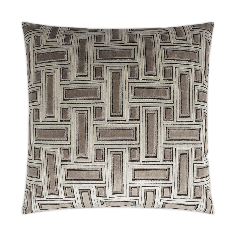Brix Pillow Cover & Insert, Truffle, Square 24"