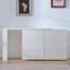 Six tiroirs, bureau amovible, trois compartiments de rangement, table multifonctionnelle blanche à six pompes