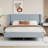 Queen Size Corduroy Platform Bed With Headboard-625341460