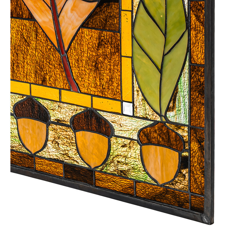 Lodge Tiffany Harvest Festival Stained Glass Window