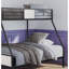 Lit superposé simple au-dessus de double de style contemporain, fabrication en métal, couleur noire, conception à deux tons, côté, espace de mise à niveau de la chambre à coucher