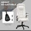Chaise de bureau de massage à haut dossier avec 6 points de vibration et fauteuil chauffant inclinable en cuir PU avec accoudoirs et télécommande, blanc-344845039