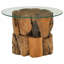  Table d'appoint de salon rustique en teck massif 60 cm